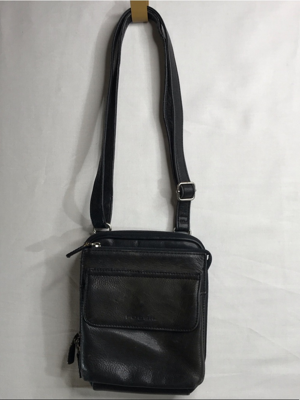 Fossil Black Leather Crossbody Bag